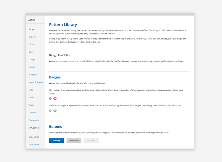 The web-based pattern library for Certify.