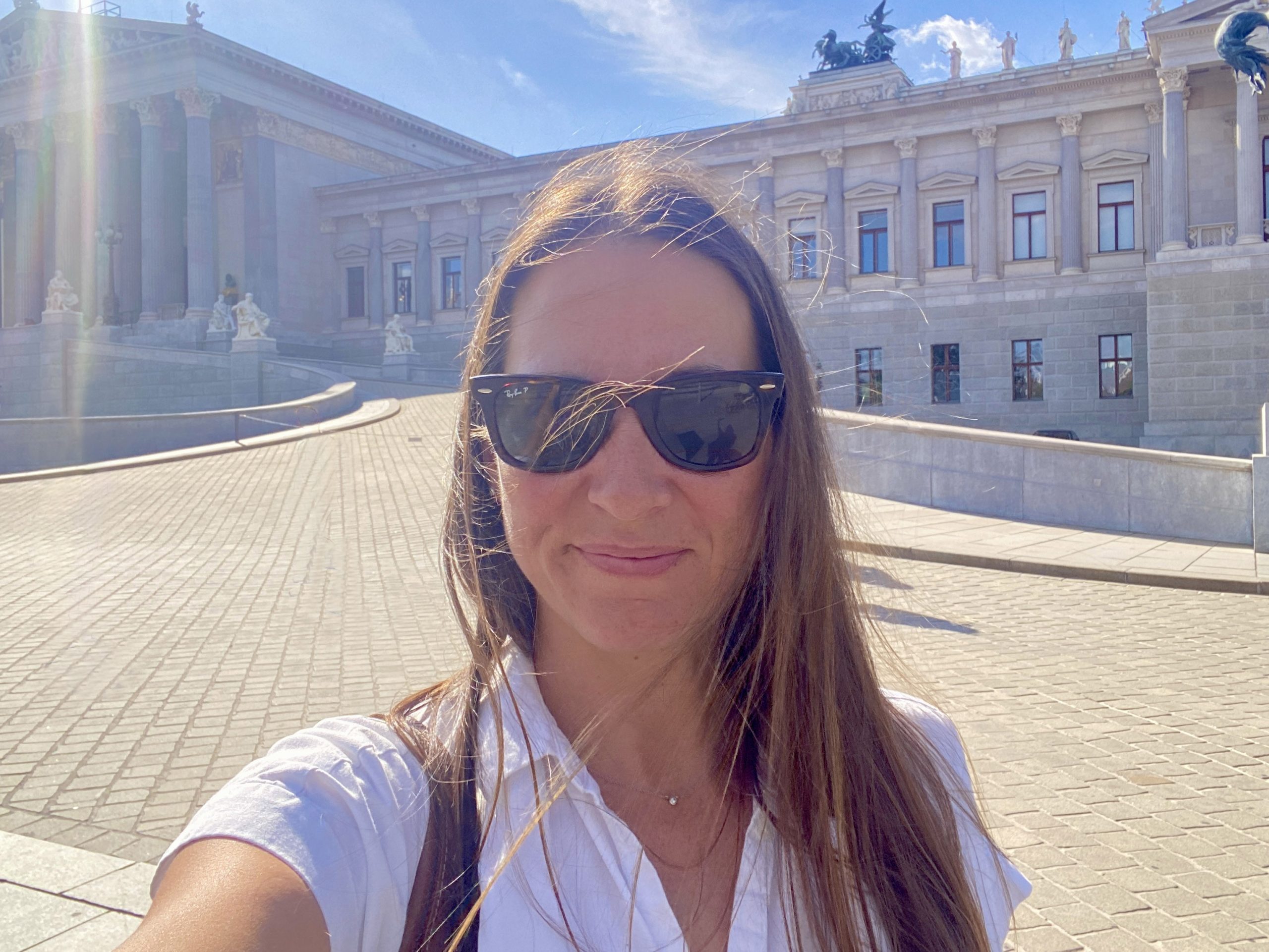 Brooke Yeager Hamilton selfie in Wien.